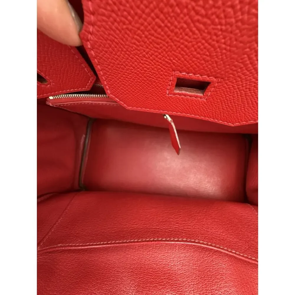 Hermes Birkin 30 Vibrant Red Epsom Palladium PHW Stamp X 2016
